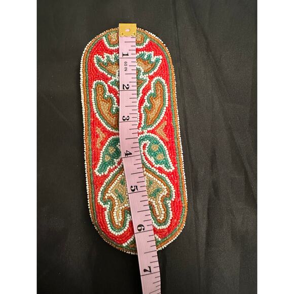 VINTAGE SPARKLING 1940's BELGIUM HAND BEADED EYEGLASSES SUNGLASSES CASE - Picture 4 of 9